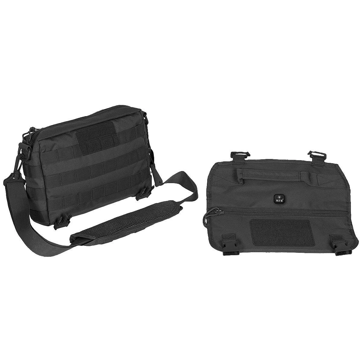 MFH MOLLE Shoulder Bag Padded Straps Black 2 MFH MOLLE Shoulder Bag Padded Straps Black - Image 2