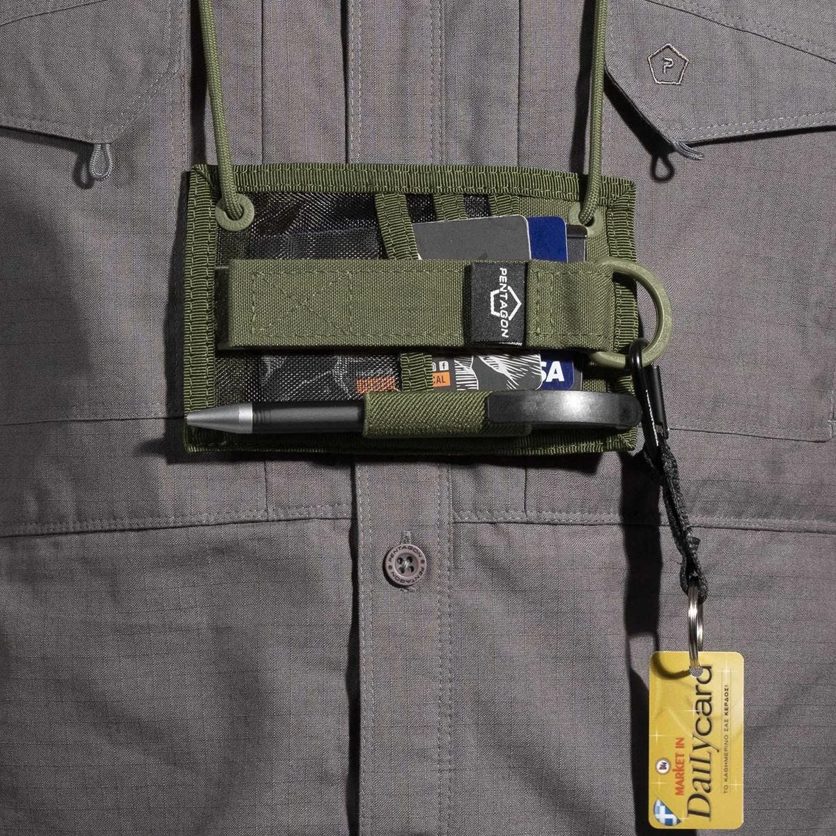 Pentagon ID Card Holder Olive - Image 5